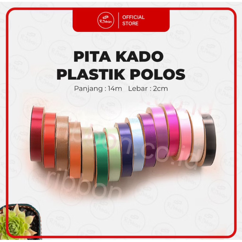 

Pita Kado Plastik POLOS panjang 14cm lebar 2cm Pita kado 2cm Kertas 18mm