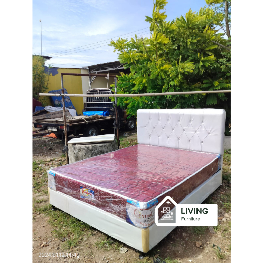 Paket set kamar tidur divan dan kasur springbed Olymbed minimalis termurah