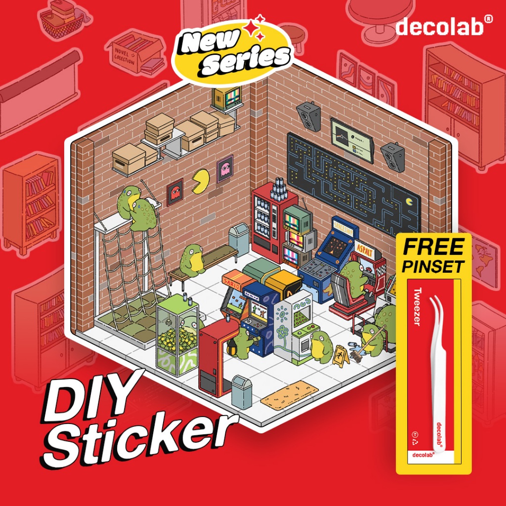 

Sticker 3D DECO STICKER Pack / Stiker DIY Premium DECOLAB - 004. ARCADE ARENA