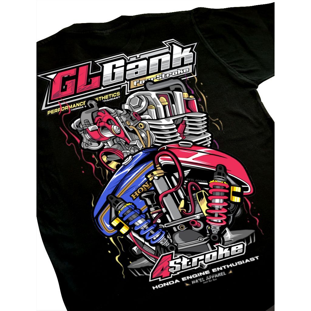 Ha'el | Kaos GL Gank Premium Cotton combed 24s | kaos Honda GL | KAOS DISTRO | Kaos Ragat GL 100