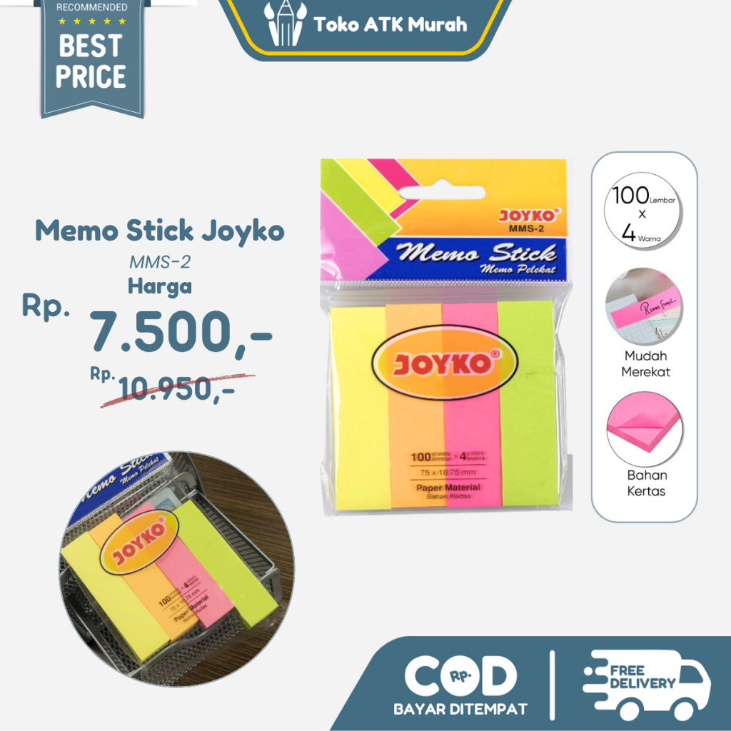 

Memo Stick / Sticky Note / Kertas Memo / Memo Tempel Joyko MMS-2