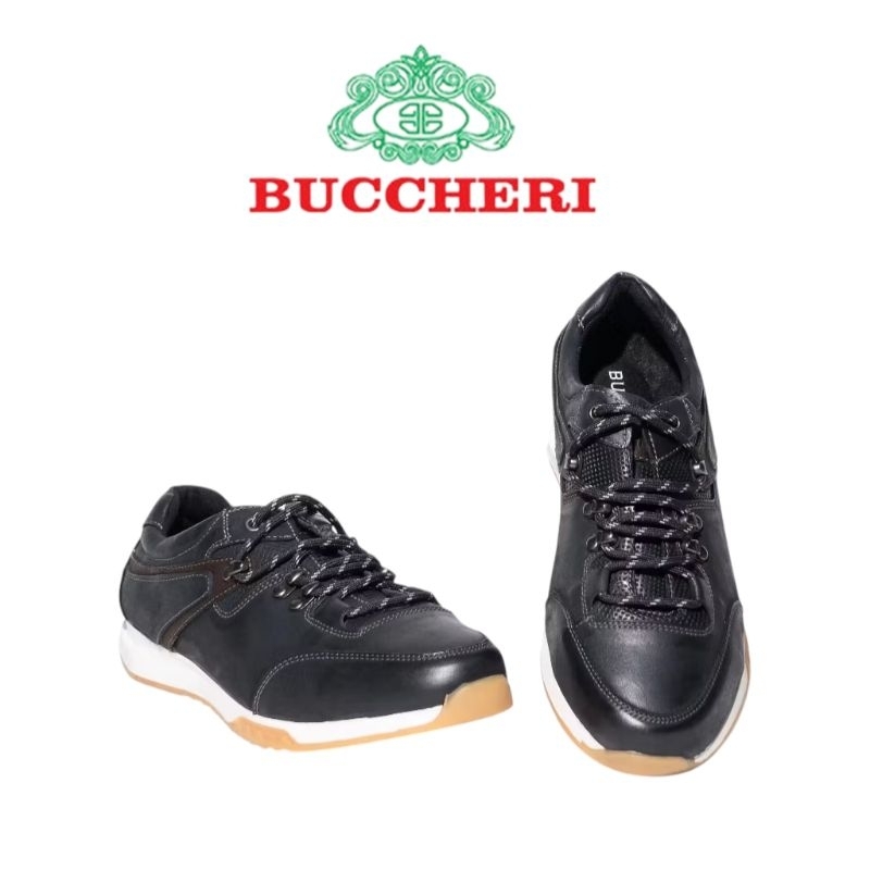 BUCCHERI ARTEMAS Sepatu Pria Full Kulit Bertali-bca1012-Black.