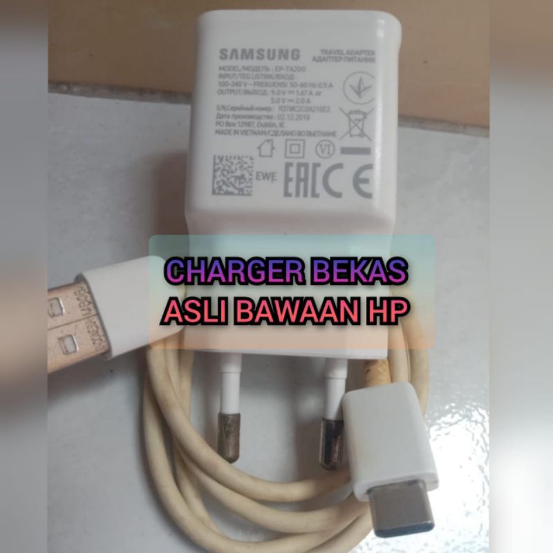 CHARGER SAMSUNG A50s | A30s | A20s | 15 WATT ORI BAWAAN HP TIPE C