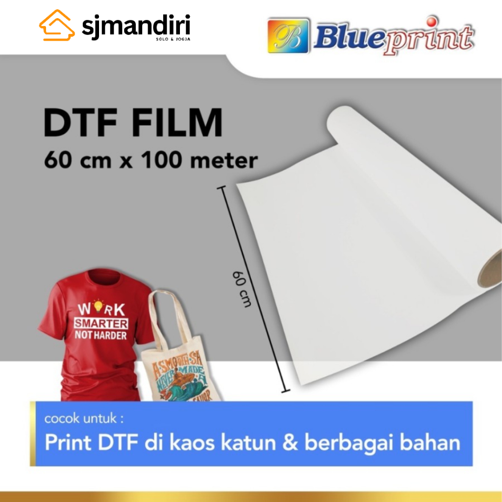 

Blueprint Kertas DTF Film Roll 60 x 100 M Transfer PET FILM DTF