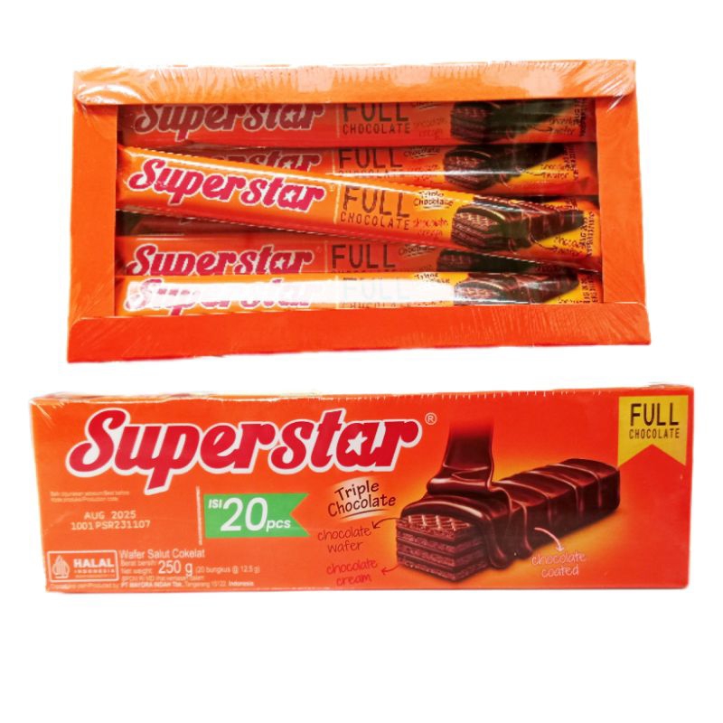 

Superstar Wafer Triple Chocolate Box Isi 20 Pcs (Kemasan baru)