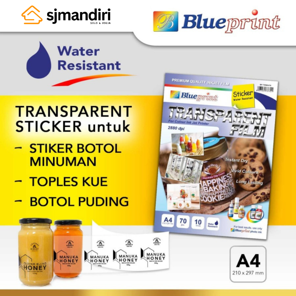 

Blueprint Transparent Film Sticker Transparan Tahan Air Transparant