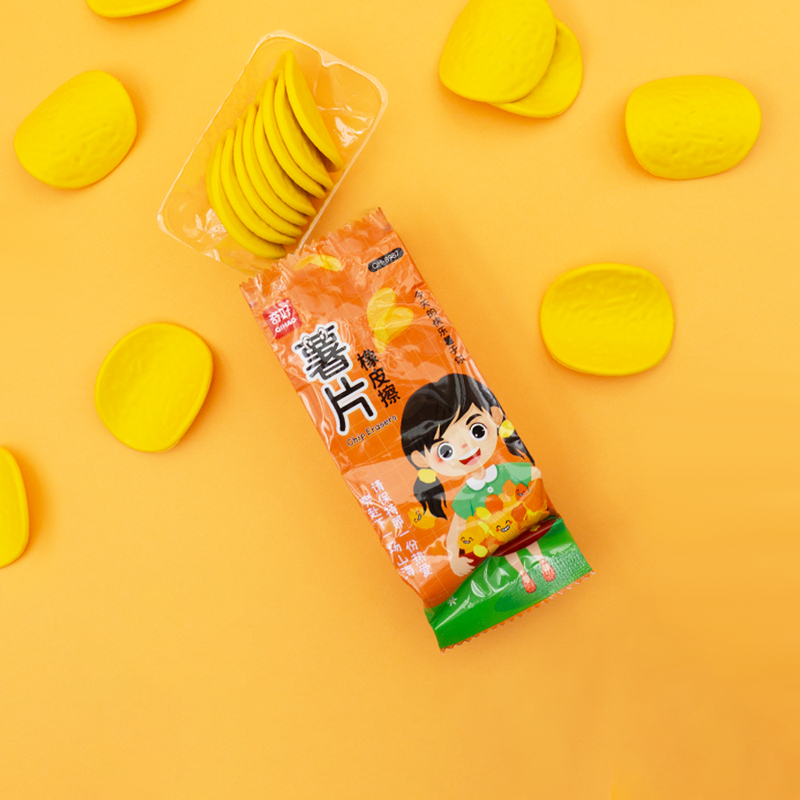 

8987 Penghapus Karakter Bentuk Unik Potato Chips Keripik Kentang (Isi 8pcs) - Stationery