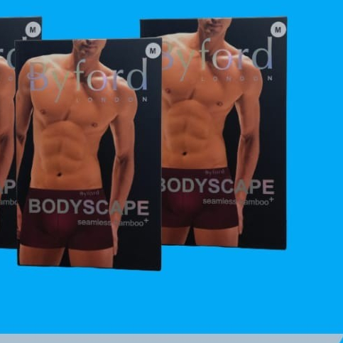 SEAMLESS PRIA UNDERWEAR BYFORD TYPE Boxer/SHORTY Isi 2 Pcs Seamless (tanpa jahitan) Bodyscape Bamboo