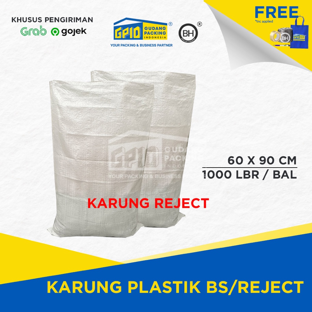 (GOSEND/GRAB) Karung Plastik BS / Reject 60x90