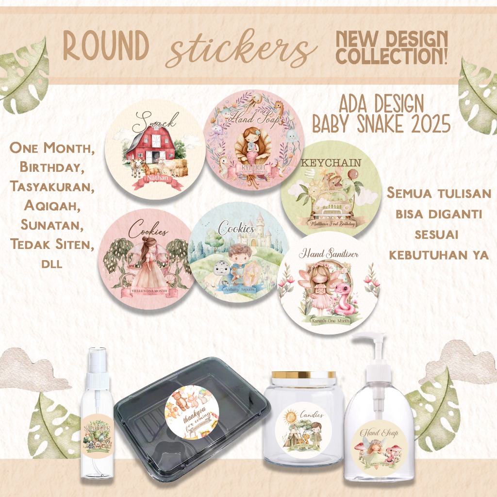 

NEW DESIGN Label Tag Stiker Bulat Hampers Souvenir Acara Ulang Tahun Anak Syukuran Aqiqah Tasyakuran One Month Manyue