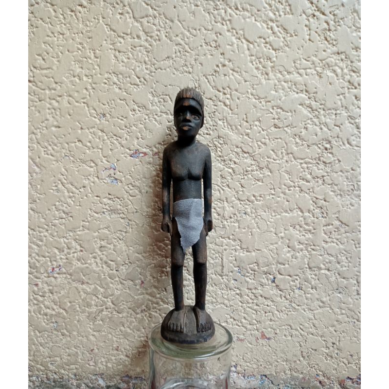 Vintage Ukiran Kayu Tua Kepala Suku Asmat Papua