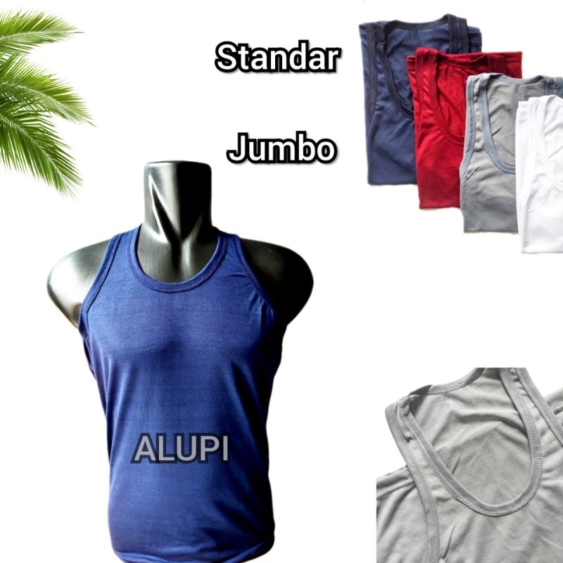 2 PCS Kaos Dalam Singlet PE Standar Jumbo Tangtop Tengtop pria dewasa remaja Berkualitas