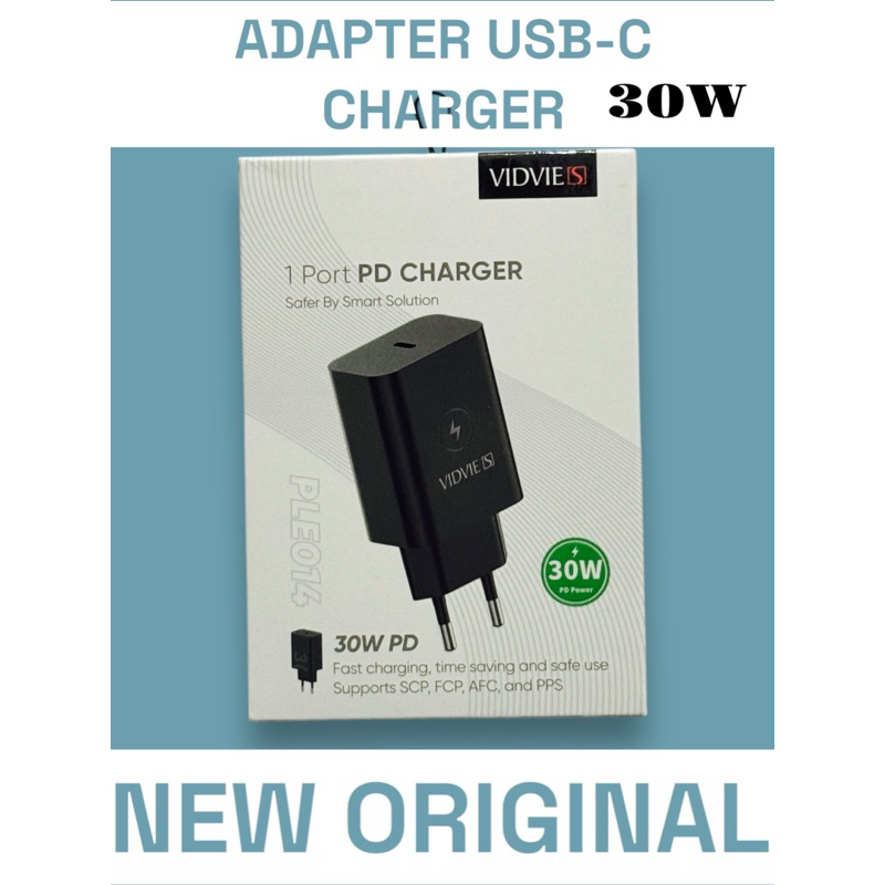 Travel Adapter Charger Vidvie's ORIGINAL Super Fast Charging 30w PLE014 USB-C