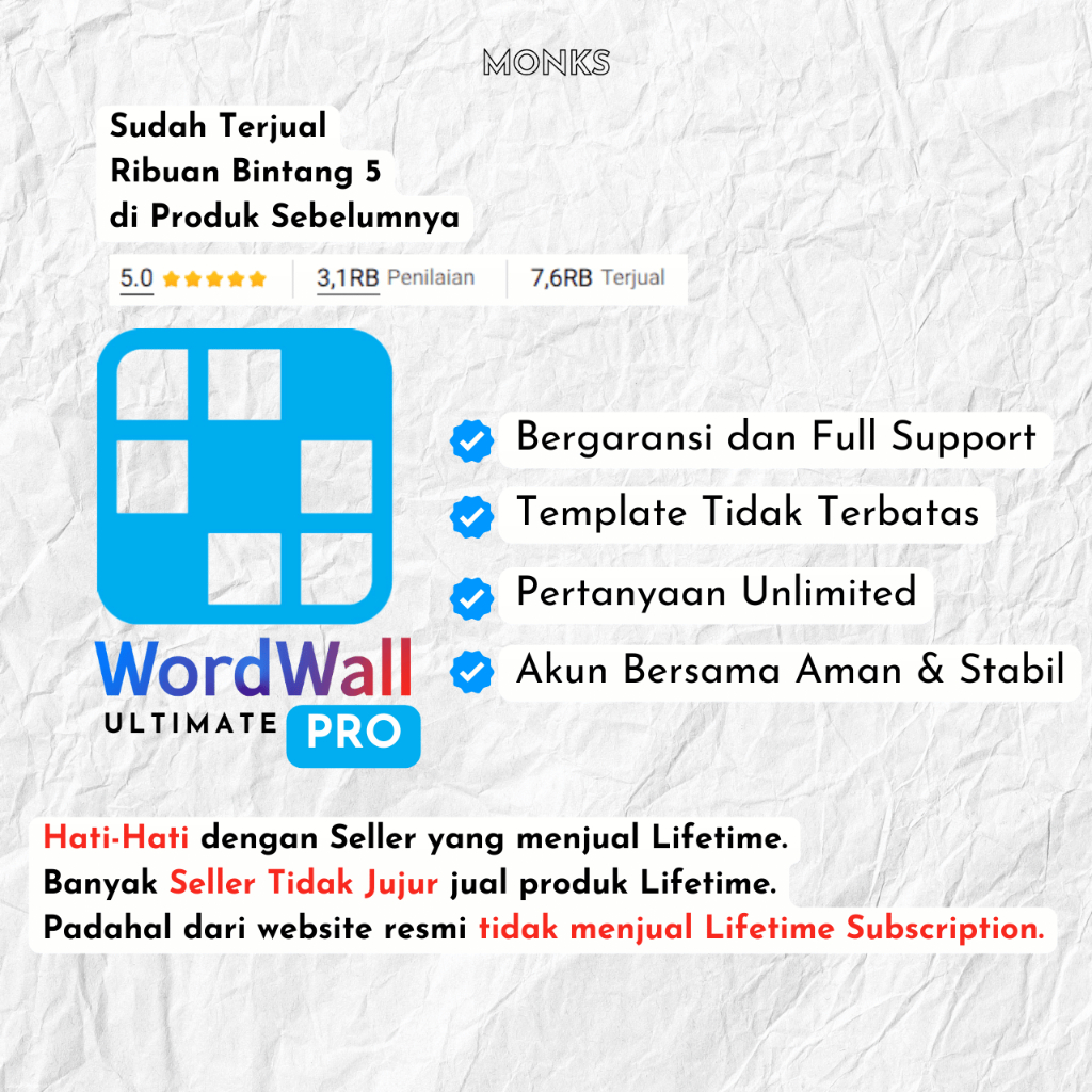 Wordwall Pro Unlimited Harian / Mingguan / Bulanan Murah Meriah