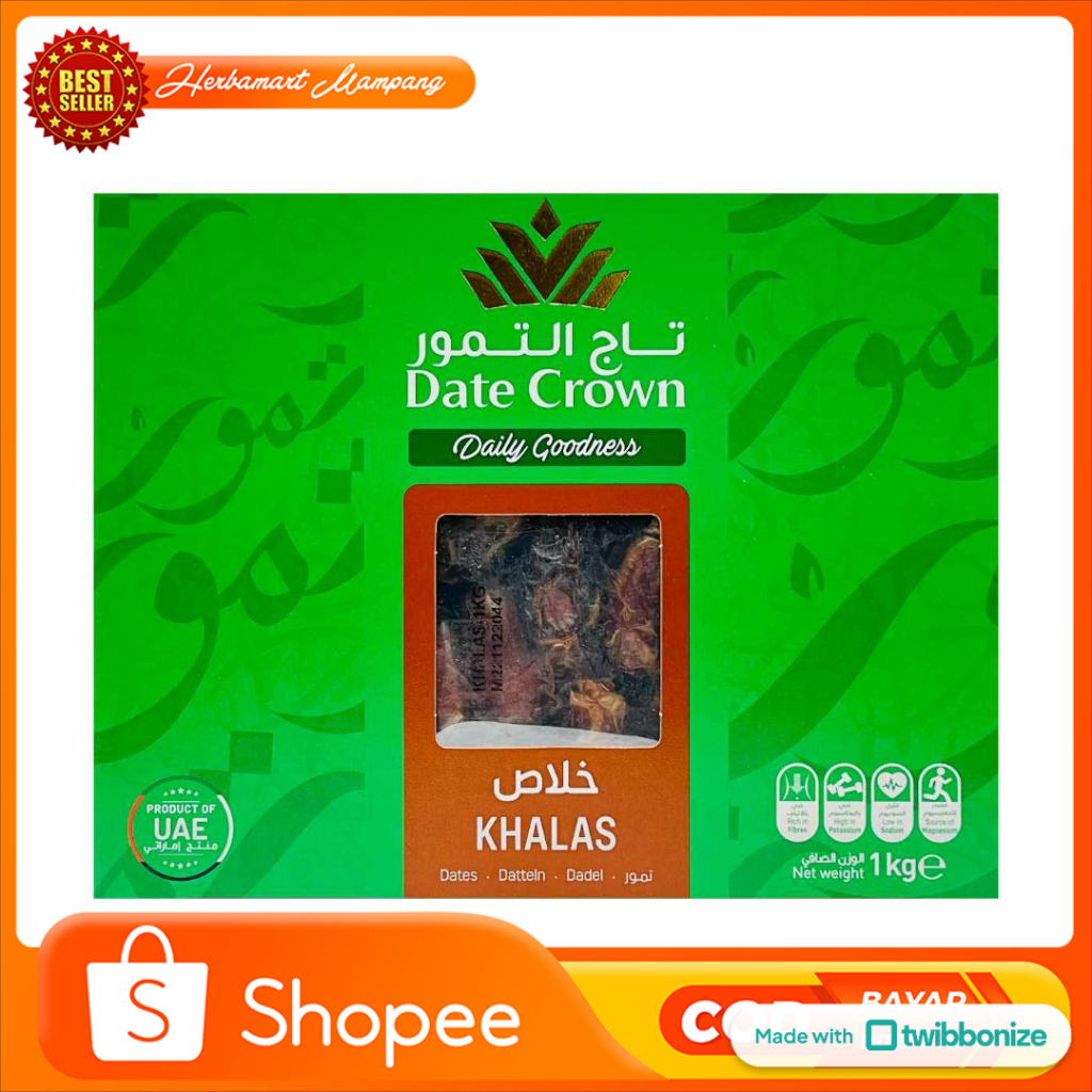 

Korma Datecrown Khalas / Datecrown Khalas ukuran 1 kg/Kurma Kholas 1kg