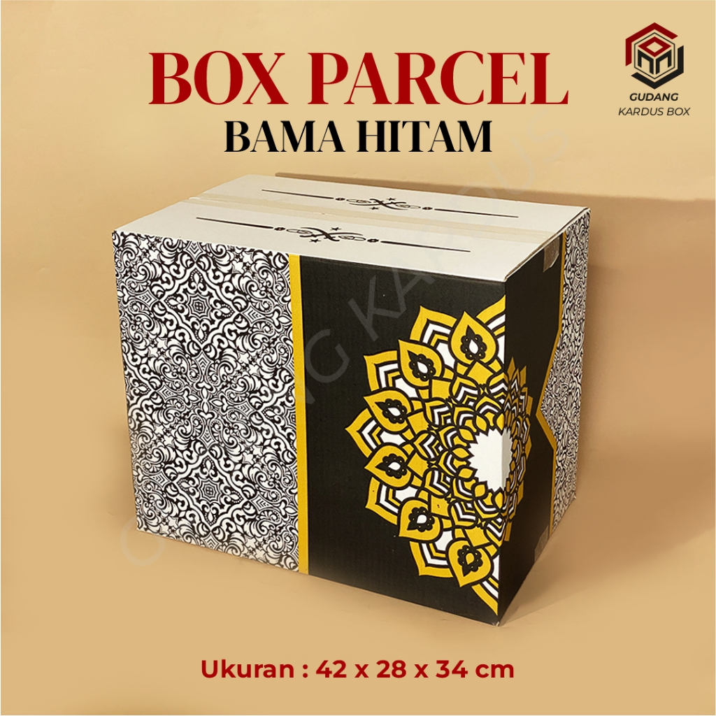 

BAMA HITAM 42 x 28 x 34 -Box Parcel Batik Hitam/Box Parcel Sembako/BoxParselLebaran