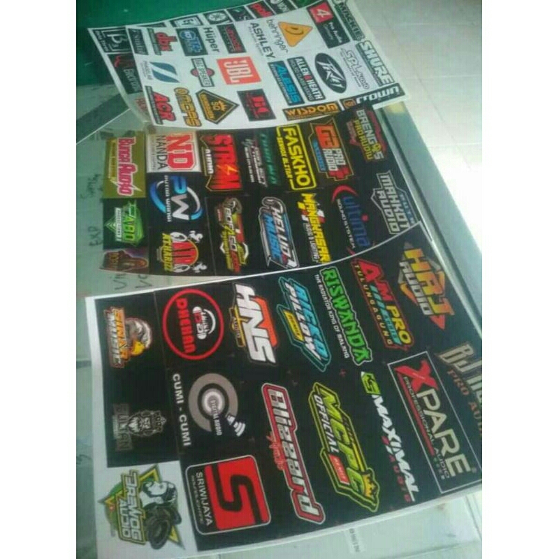 

stiker logo audio sound system termurah, bisa custom logo sendiri