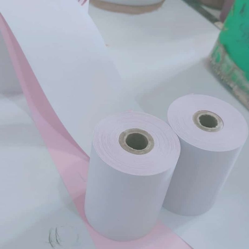 

kertas kasir nccr 2 ply putih merah ukuran 75x60 mm paket 10roll
