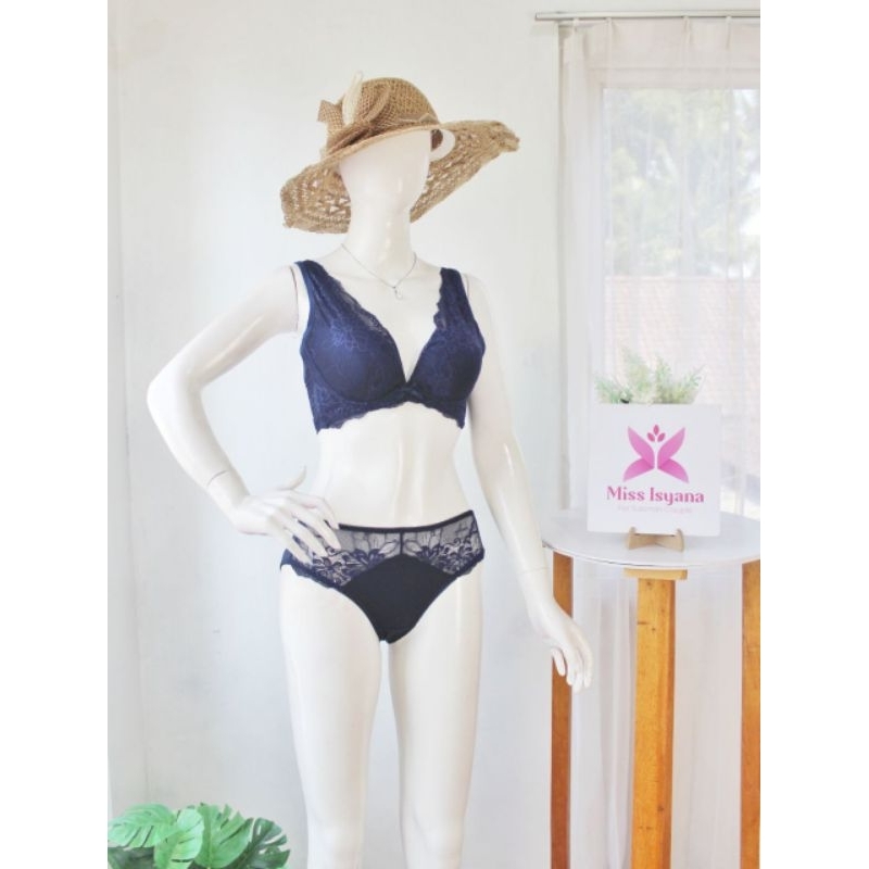 Setelan Pakaian Dalam Wanita Set Bra Size 40 Set Bra Jumbo SBG22 Bra Berkawat Bra Model VNeck Setela