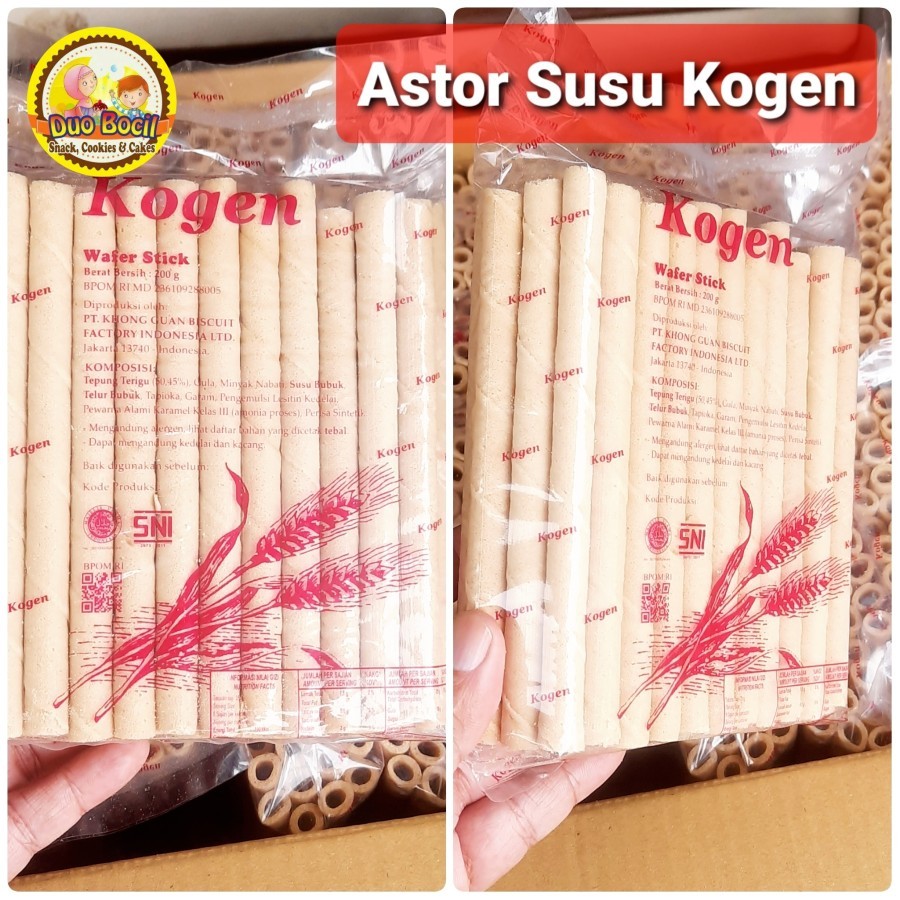 

KOGEN Wafer Stick Susu Polos 200 Gram / Astor Khong Guan - Duo Bocil Snack