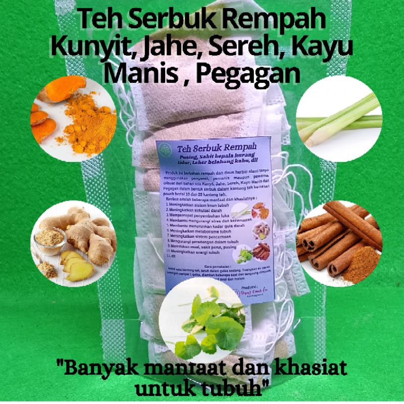 

Teh serbuk rempah untuk sakit kepala kurang tidur, leher belakang kaku, pusing dll isi 10 dan 20 tea pouch