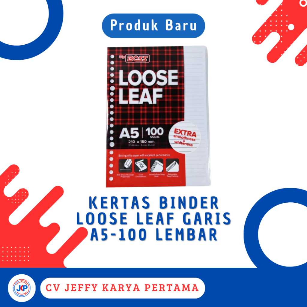 

Kertas Binder Loose Leaf Garis A5-100 Lembar