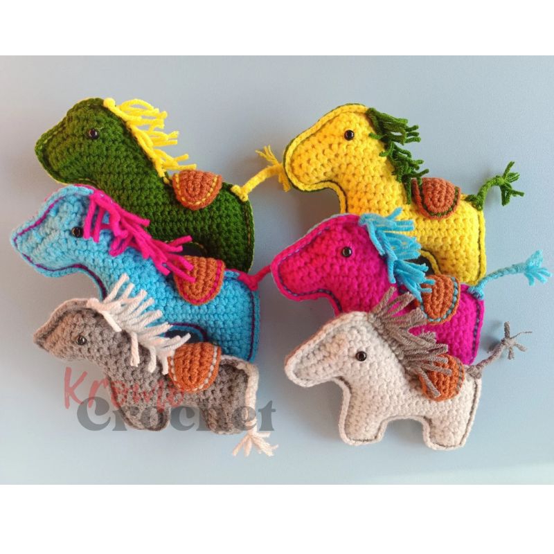 Gantungan Kunci Kuda Lumping Rajut / Crochet Horse Keychain