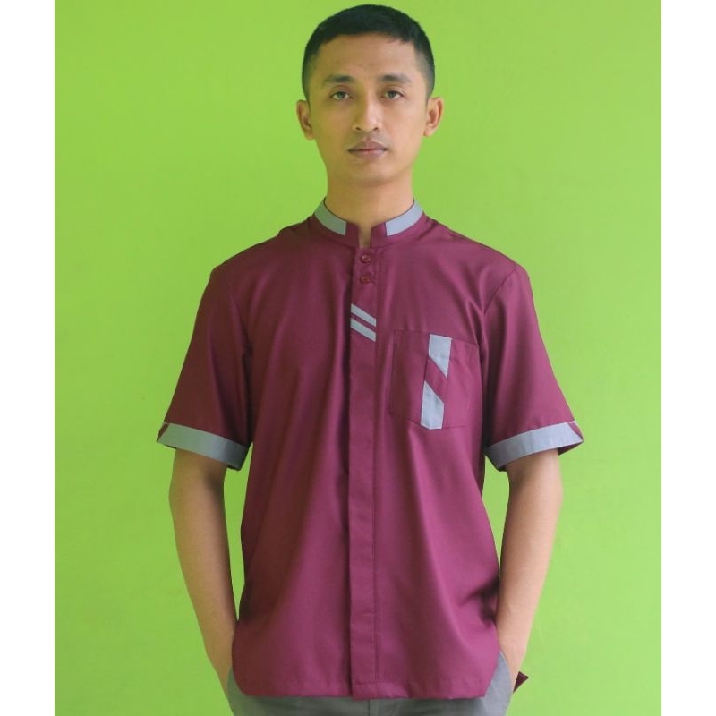 ASHIF SALMAN Koko Pria Lengan Pendek Pria,kemeja pria