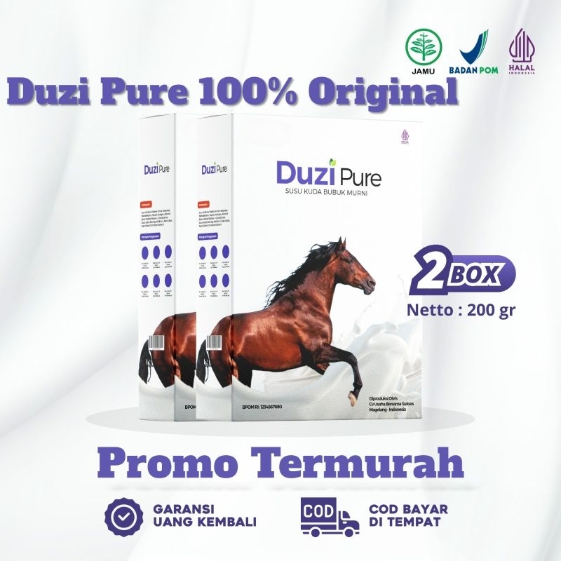 

PAKET 2 Box Duzi Pure Susu Kuda Liar Lombok Murni 100% Original Bubuk Herbal 200gr