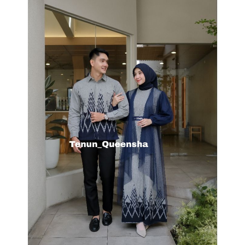 Set Couple Gamis Mariposa Abu Baju kondangan Gamis Lebaran Gamis kekinian