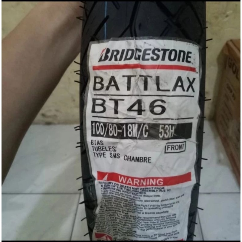PAKETAN BAN LUAR BATTLAX BRIDGESTONE NINJA R BT39 UK 90/80-17 DAN BT46 100/80-18 TUBELESS