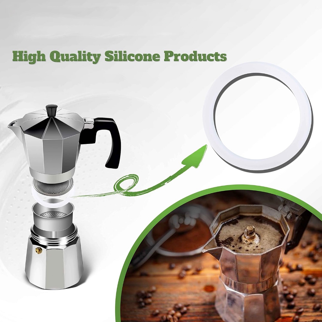 Silicone Seal Ring Flexible Gasket Replacement Size for 2/6 Cup for Moka Pot Espresso - Z20-Z21-JF11