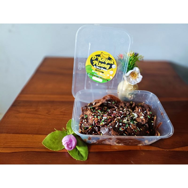 

keripik pisang coklat lumer topping Milo seres