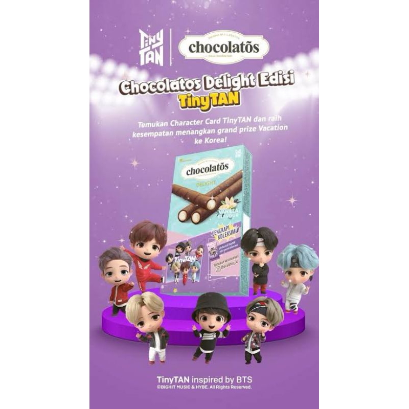 

Chocolatos delight Tiny tan BTS / wafer roll coklat 90gr