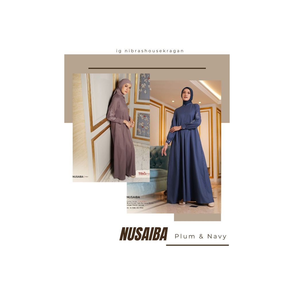 GAMIS NIBRAS TERBARU/GAMIS KEKINIAN/GAMIS REMAJA PLUM NAVY