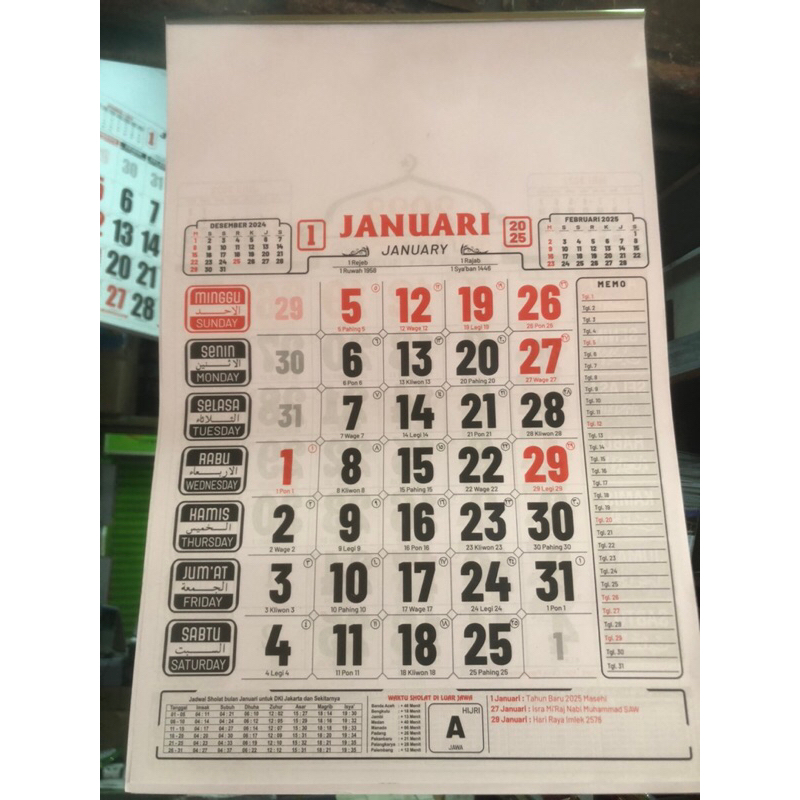 

KALENDER KERJA MEDIUM 202512 LEMBAR (bahan daur ulang)