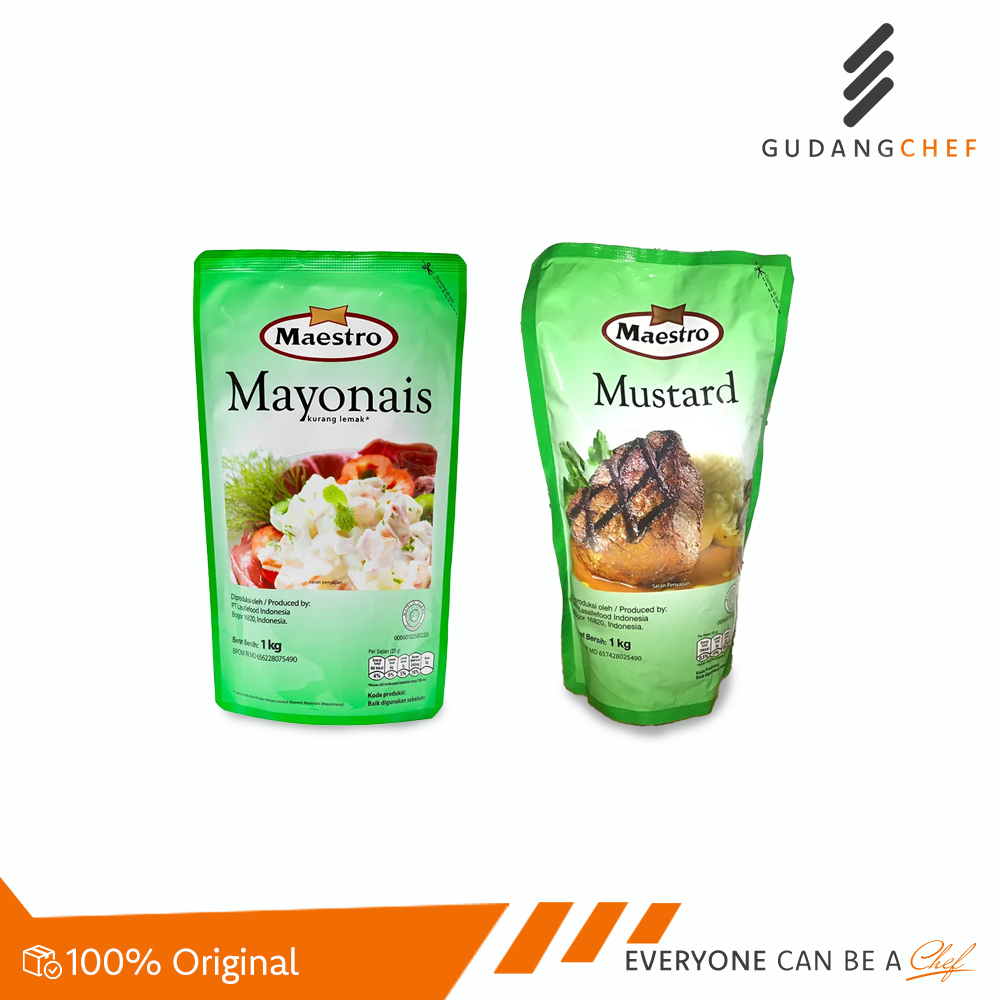 

Maestro Mayonnaise & Mustard 1kg - Saus Mayo & Mustard Lezat