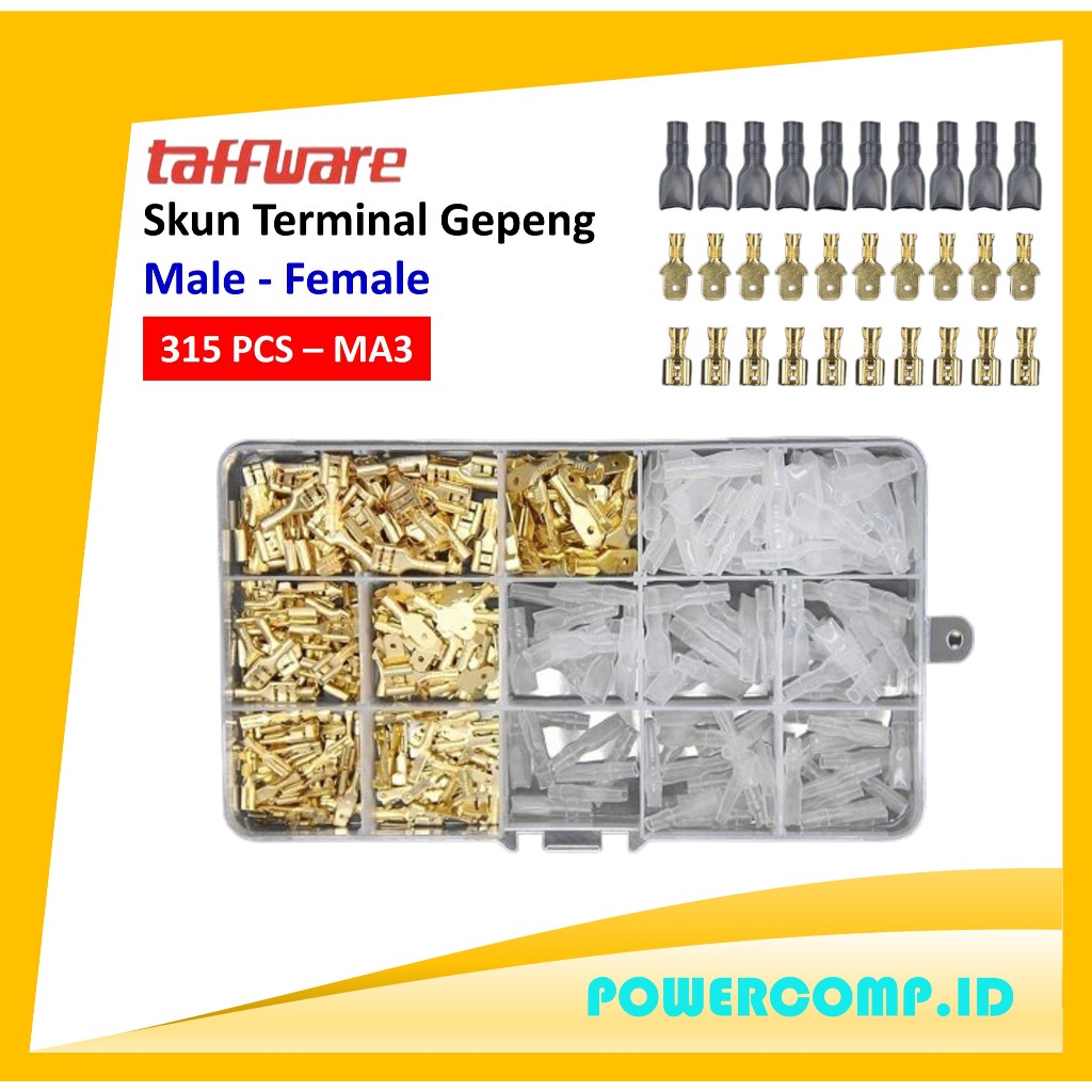 Taffware MA3 Skun Terminal Gepeng Insulated Connector Male Female 315 PCS - Connection Terminal 315 