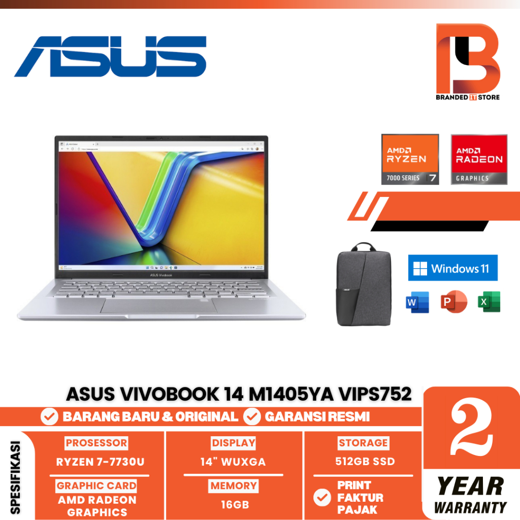 Asus Vivobook 14 M1405YA VIPS752 /Ryzen 7-7730U/16GB/512GB