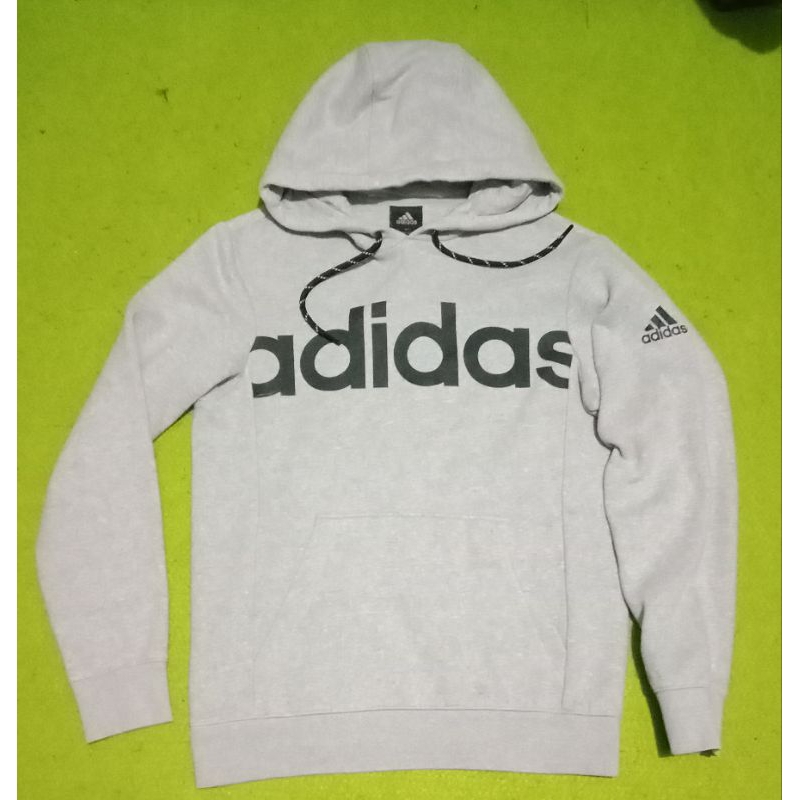 ADIDAS BIG FONT GREY HOODIE