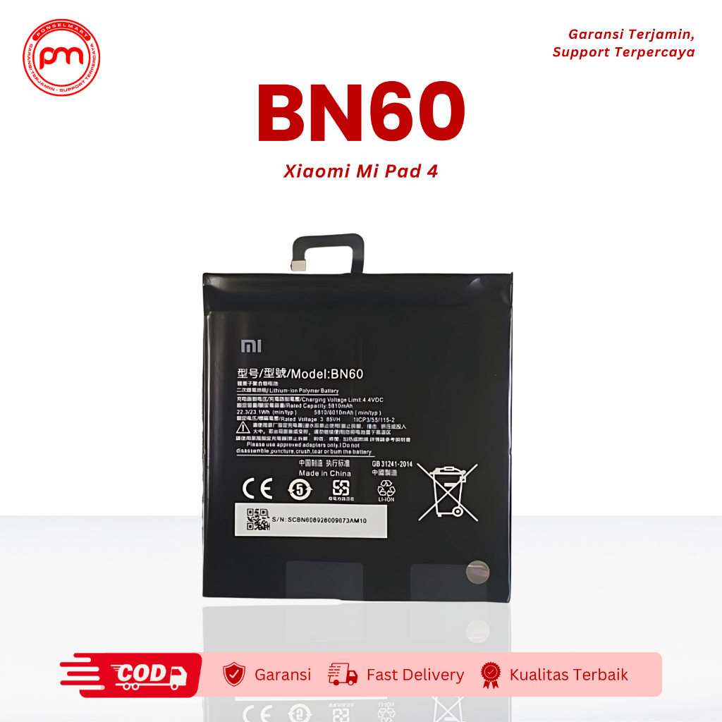 Battery Xiaomi Mi Pad 4 Baterai BN60 Batre Berkualitas