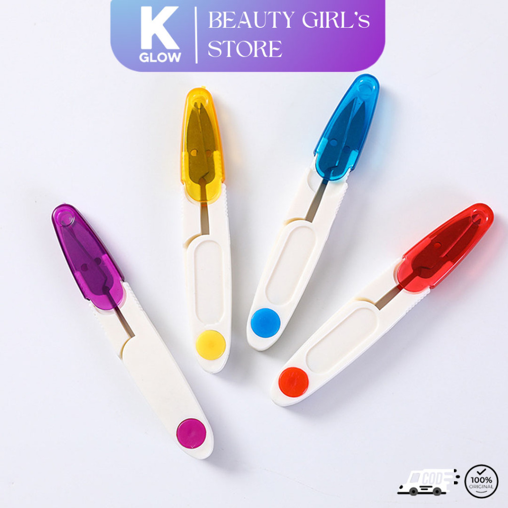 

⚜️KGLOW⚜️ Thread Cutter Gunting Benang Mini Cekris Bahan Plastik Berwarna ada Tutup MG016