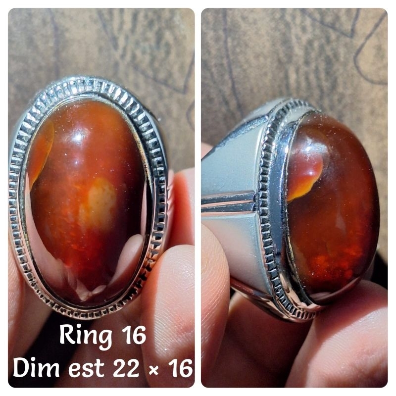 cincin akik natural pandan merah murah meriah set ring monel handmade tulungagung