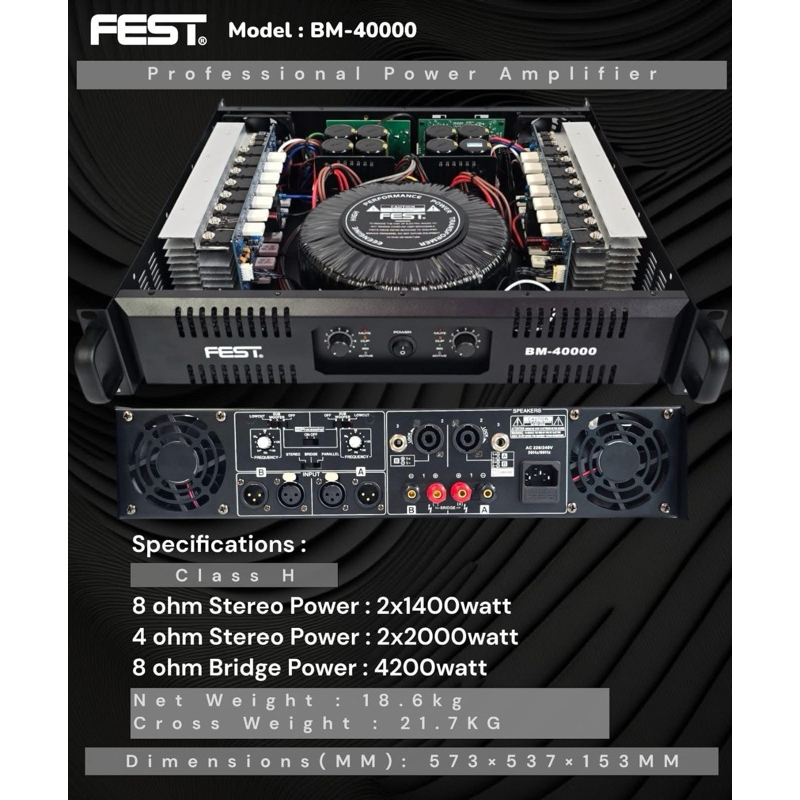 Power amplifier fest bm40000 bm 40000 original
