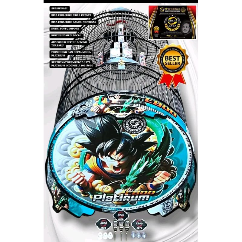 Sangkar Murai Ebod Jaya PVC Water Decal No 2 Fullset Dragon Ball