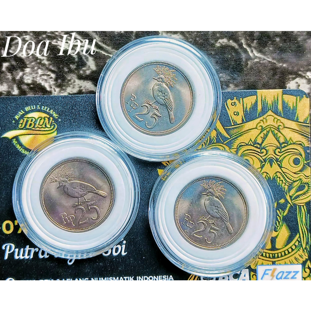 koin kuno 25 rupiah nikel 1971 + Pelindung Koin GRESS BARU