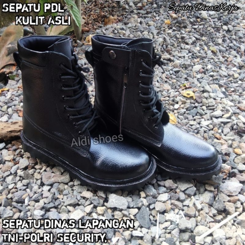 Sepatu Pdl Kulit Jeruk Resleting Kulit Asli