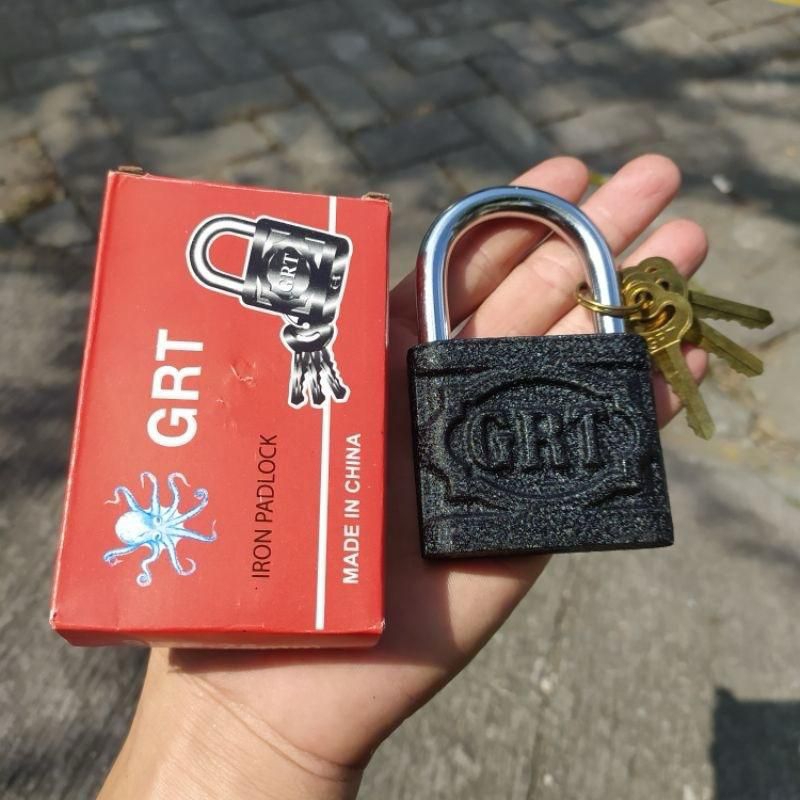 Gembok Pintu Pagar Rumah GRT 30/50/75mm Gembok Hitam Model Globe