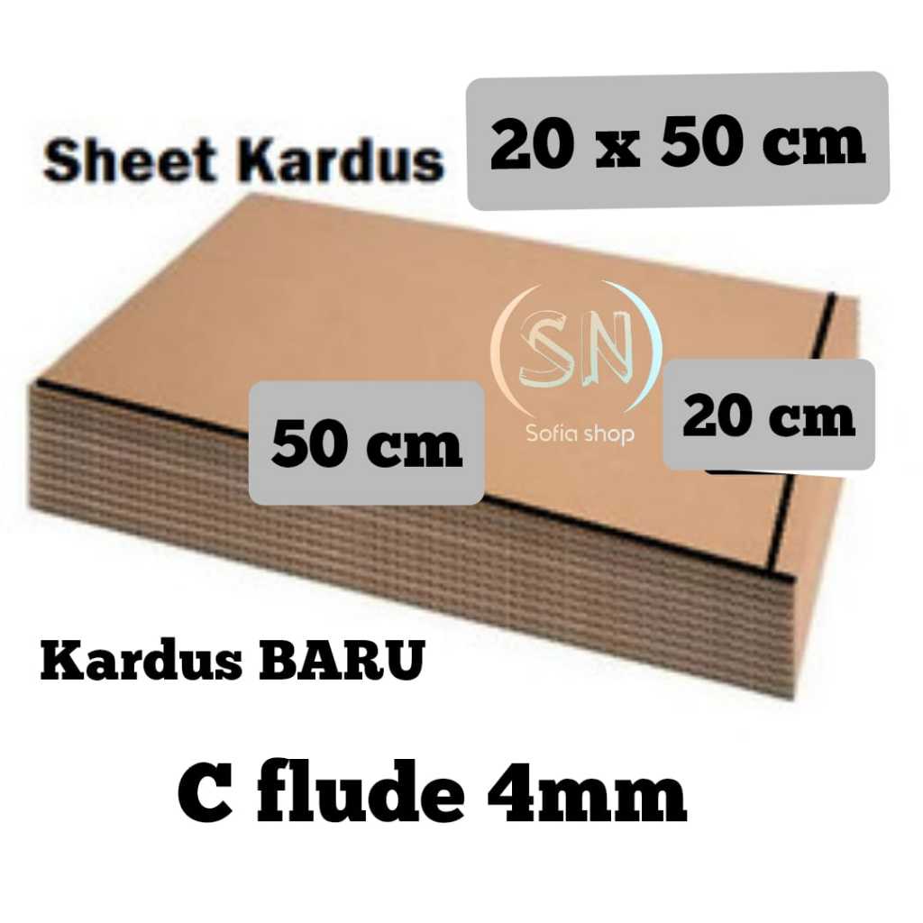 

TEBAL 4 MM KARDUS KARTON LEMBARAN 50x20 cm / 50 x 20 cm / 20x50 cm SINGLE WALL C-FLUDE CORRUGATED SHEET POLOS BARU