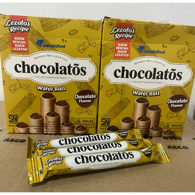 

CHOCOLATOS WAFER ROLL 1 BOX ISI 24 PCS @7gr